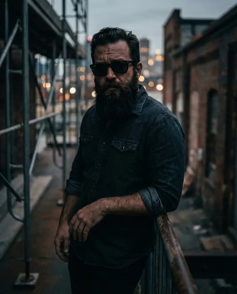 1.Cinematic Urban Leaning Pose Portrait