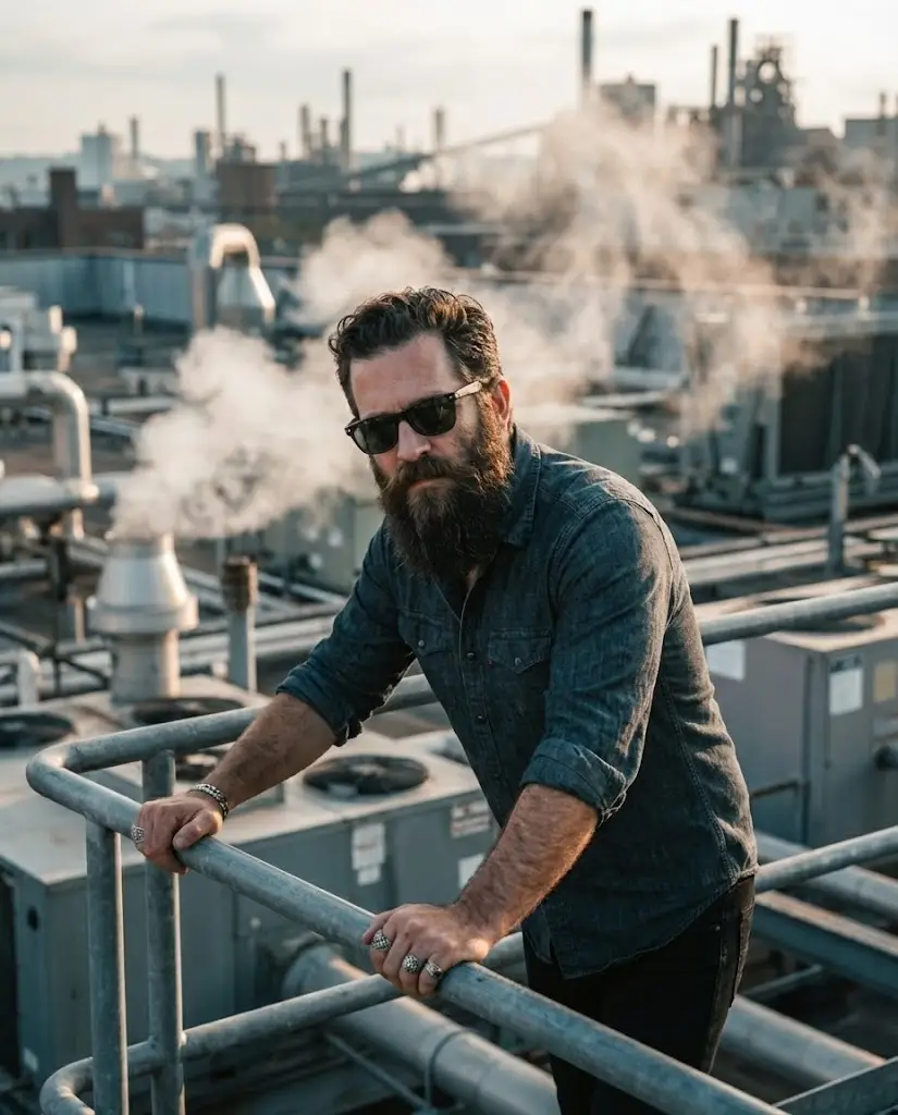 11. Rooftop Industrial Pipes Portrait