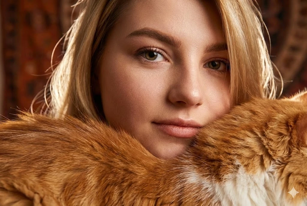 Editorial Close-Up With Cat