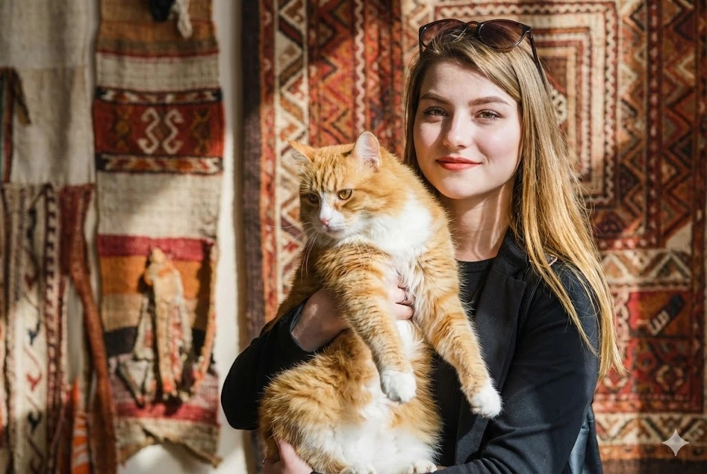 Calm Ethnic Textile Portrait