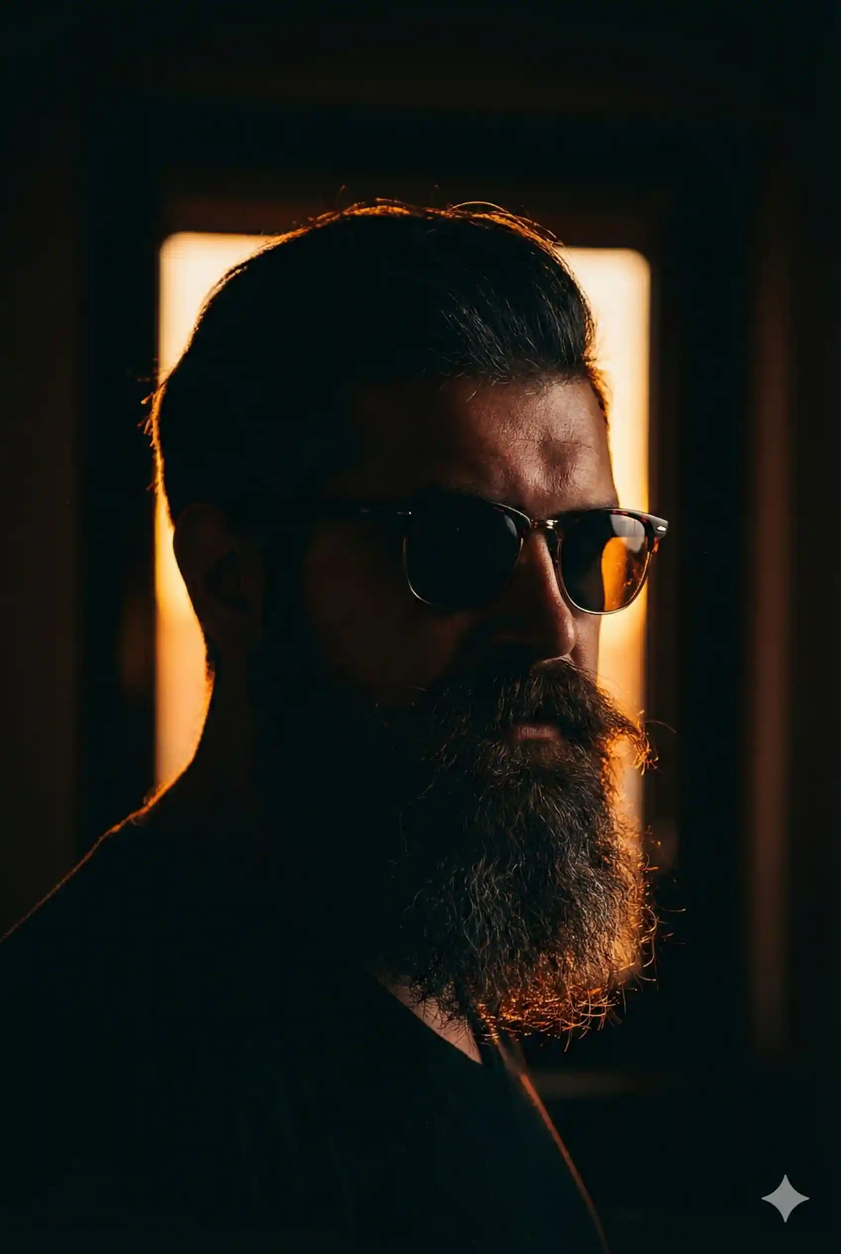 Indoor Window Silhouette Close-Up