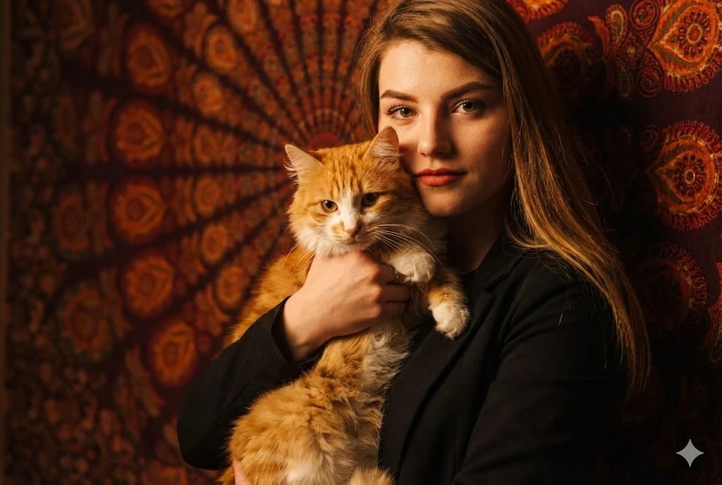 High-Contrast Artistic Boho Portrait