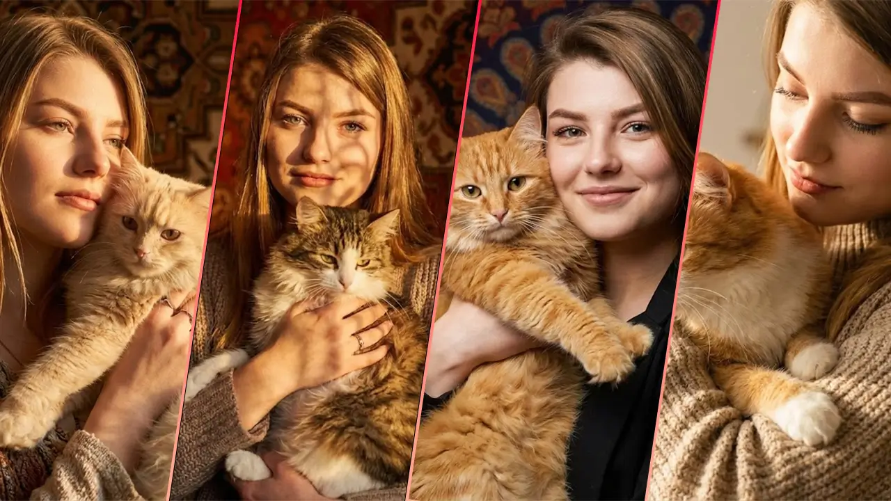 24 Best Gemini Prompts for Bohemian Woman & Cat Portraits