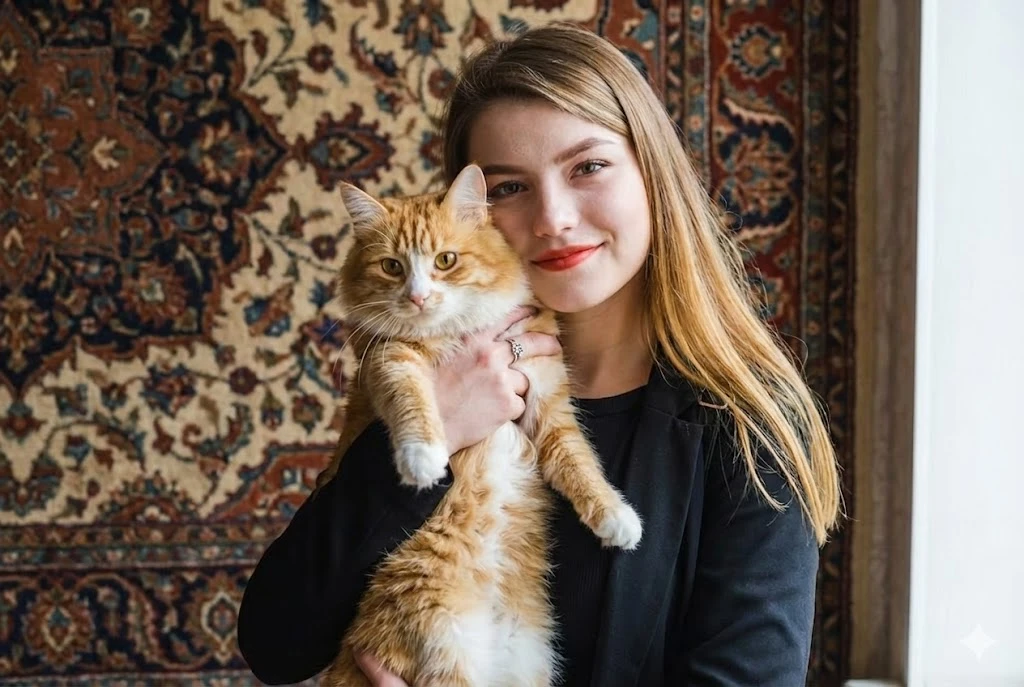  Vintage Persian Carpet Portrait