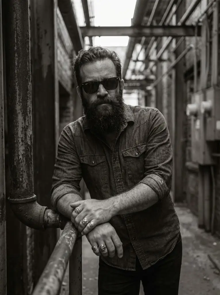 5. Cinematic Alleyway Steel Portrait