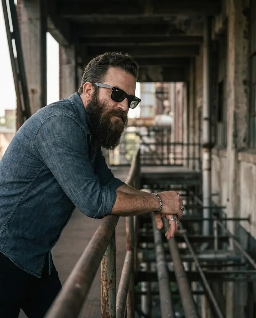8. Old Factory Balcony Cinematic Portrait